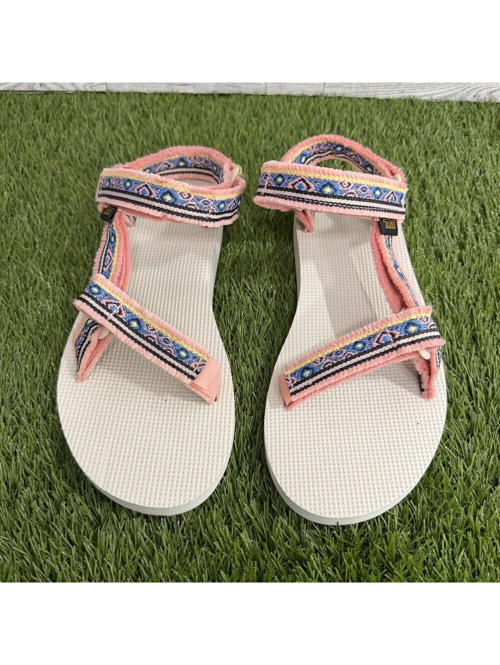Teva Original Universal Maressa Sandal Apricot Pink Blue White Adjustable Size 7 - Picture 2 of 5